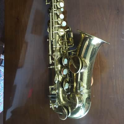 JW York & Sons Curved-Bell Soprano Saxophone 1921 Gold image 1