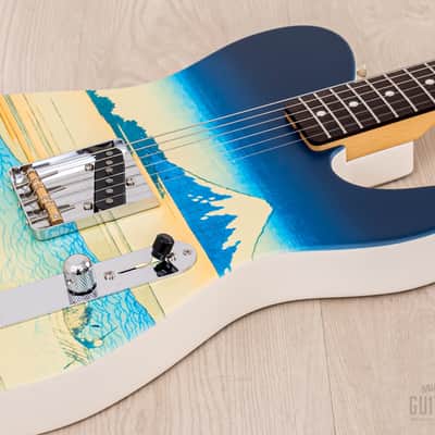 2024 Fender Japan Art Canvas Esquire Katsushika Hokusai Tama River, Mint w/ Case, Tags image 6