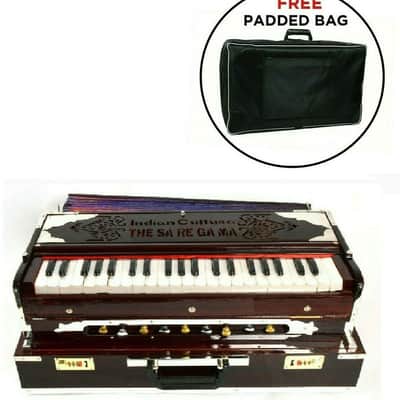 Handmade 9 Stopper Harmonium Portable Folding With Padded Bag Indian Cultura Professional image 1