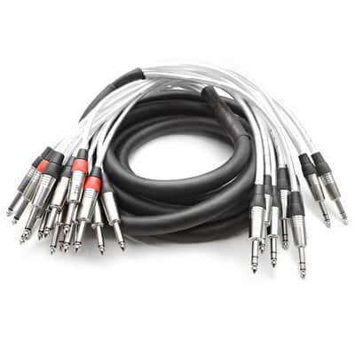8 Channel 1/4" TRS 16 TS Insert Snake Audio Cable 15' image 1