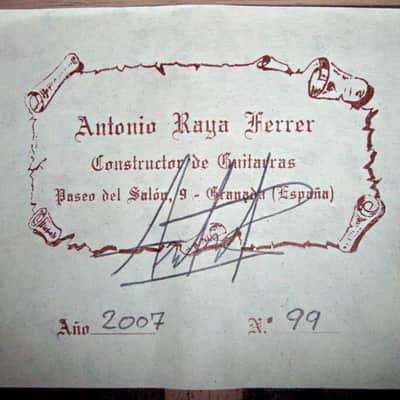 Antonio Raya Ferrer 2007 Classical Guitar Cedar/Indian Rosewood image 11
