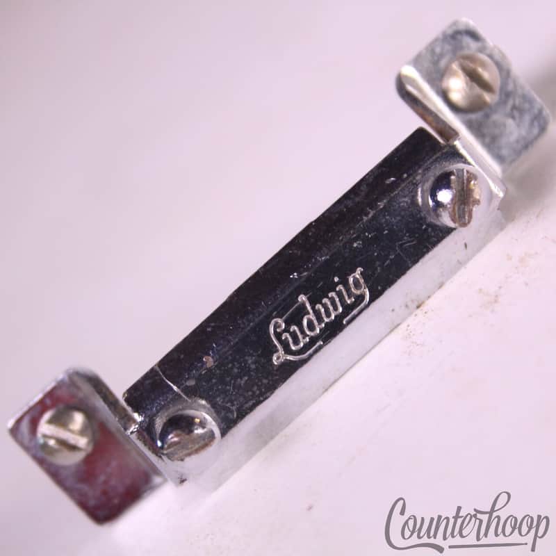 Ludwig Snare Drum Butt Plate Script P32 Chrome Vintage60s Supra/Acro/JazzFest US imagen 1
