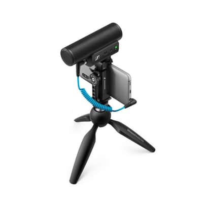 Sennheiser MKE 400 Mobile Kit Compact Shotgun Microphone with tripod and clamp image 1