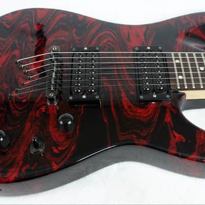 Custom Swirl Painted and Upgraded Dean Vendetta XM 7 -7 String Electric Guitar W/ Matching Headstock image 13