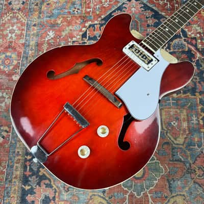 1969 Harmony Rocket I Model H53-1 Red Burst Made in USA Hard Case - 1969 image 5