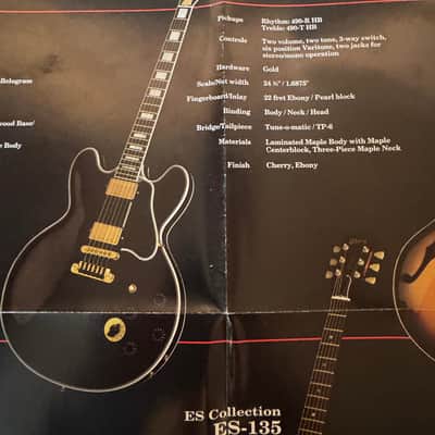 Gibson B.B. King Poster 1993 ES-135 Lucille Herb Ellis 335 165 Howard Roberts fusion II image 8