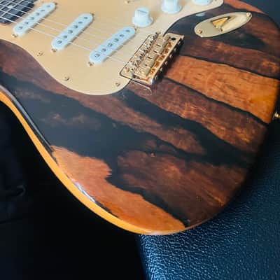 Mint Fender Custom Shop Artisan Pale Moon Ebony Strat Roasted AAA Birdseye Neck Ebony Board image 1