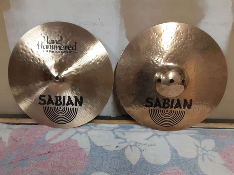 Sabian 14" HH Hand Hammered Fusion Hi-Hat Cymbals (Pair) 1992 - 2015 - Natural image 1