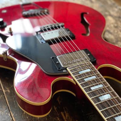 Greco Vintage SA-550 Semi-Acoustic Late 1970's Persimmon Red w/ Hardcase image 7