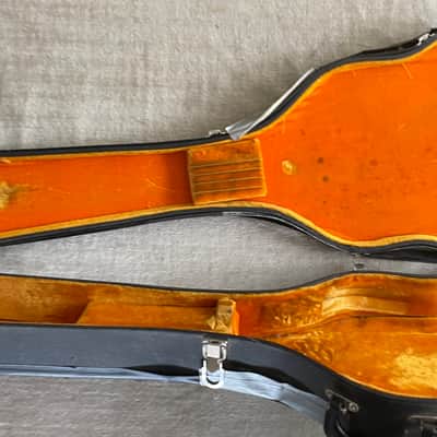 Vintage 1960’s-1970’s Gibson Hardshell EB Bass Case Made in USA Yellow Gold Interior - TLC image 2