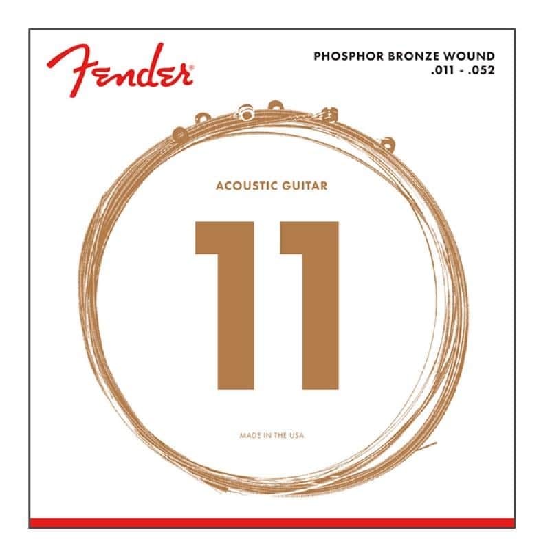 Fender 11s Phosphor Bronze Acoustic Guitar Strings 0.11-.052 image 1