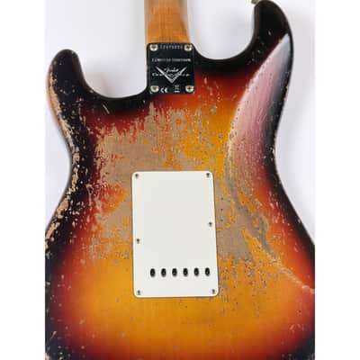 Fender CUSTOM SHOP STRATOCASTER LIMITED EDITION ROASTED 61 SUPER HEAVY RELIC 3 TONS SUNBURST 2023 - Super Heavy relic Aged 3 Tons sunburst image 12