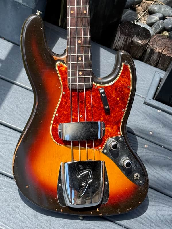 Fender Jazz Bass 1961 - very cool 1st issue "Stack Knob" Jazz ready for your collection ! image 1