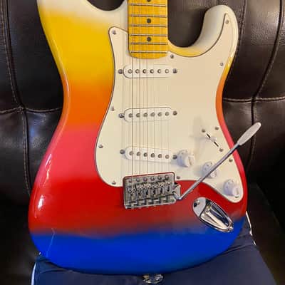 Son Set Beach (Fender) StratoCaster 2013 - Custom Multicolor - Sunset Rainbow on White image 2