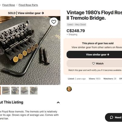 1986 Schaller Floyd Rose II Tremolo Taken From Kramer Guitar | Made in Germany image 13