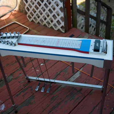 Marlen S10 70’s Single Neck 10-string Pedal Steel Guitar- Red/white/blue 3x3 image 1