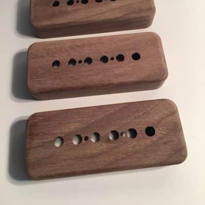 Guilford Black Walnut P-90 pickup covers - Gibson/Lollar - set of 3 Natural Wood image 1