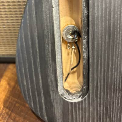 Partially Loaded Telecaster Body - Satin Black with White Dog Hair - Ash image 3