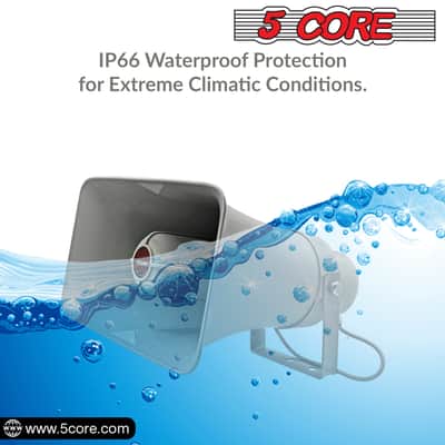 5 CORE 10 x 6 Inch PA Speaker System Outdoor Loudspeaker System 20W Power Horns Waterproof Weatherproof 8 Ohm PA Speaker for Ice Cream Truck Car-1 PC image 7