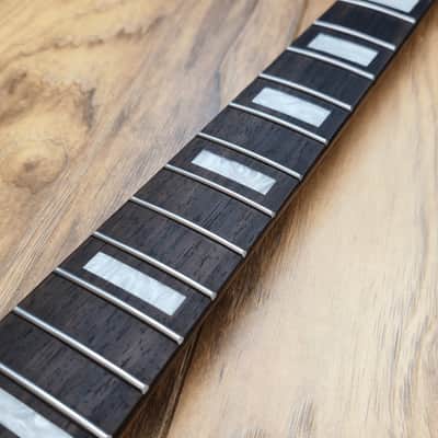 Stratocaster Compatible Roasted Maple and Rosewood Guitar Neck Pearl Inlays Unfinished Paddle Headstock image 6
