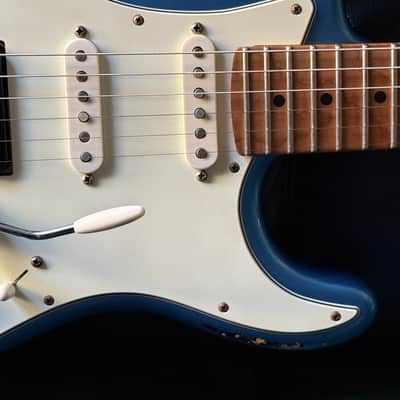 Xotic California Classic XSC-2 SSH, 2021-USA, Super Heavy Aging-Lake Placid Blue w/Roasted Flame Maple Neck image 11