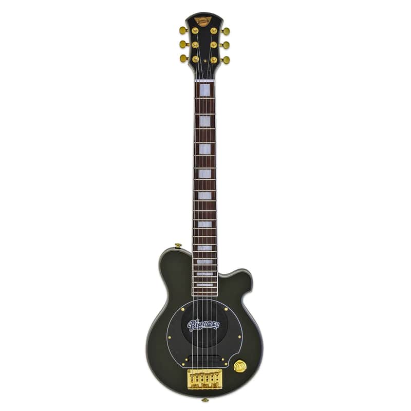 Pignose PGG-259-BK Basswood Body Bolt-On Maple Neck Mini/Travel Built-In Amp 6-String Electric Guitar w/Gig Bag image 1
