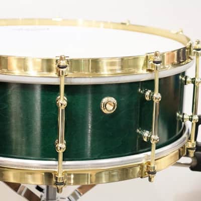 riddim Custom Order. Vintage Maple 14''×5'' Snare Drum - Olive Green [Store Display Special Price] image 4