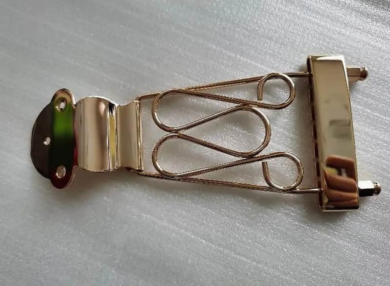 Hollow Body Jazz Guitar Tailpiece Trapeze in Gold image 1