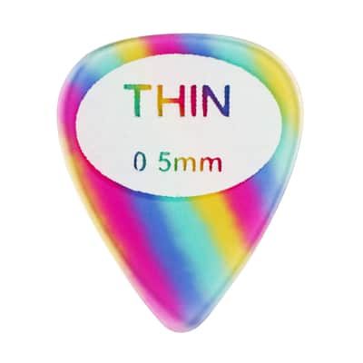 COOL RAINBOW CELL Guitar Pick 050 10pc PACK NEW - Rainbow with White image 3