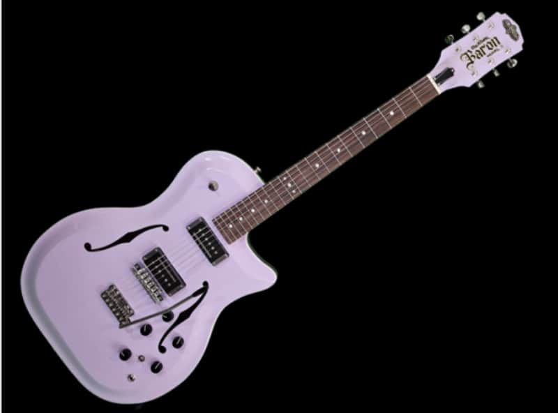 Alameda Guitars Beatnik Baron II Lilac / Metallic Purple / White binding #BB2308 w/Case image 1