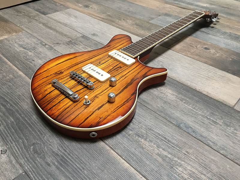 Warmoth Velocity Guitar, Chambered, Zebrawood top, thick, solid