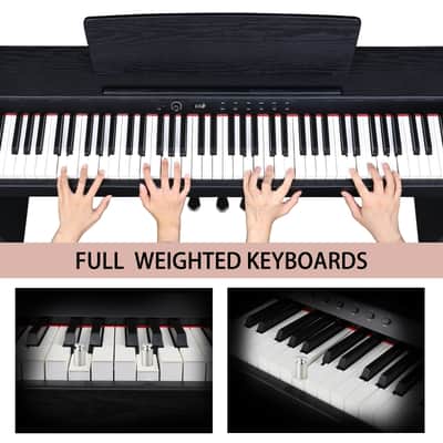 Glarry 88-Key Home Full Weighted Keyboards Hammer-action Keyboard Digital Piano - Black image 3