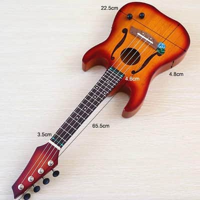 Custom 26 Inch Electric Ukulele Guitar, Laminated Okoume Wood Top Body, Matte Sunburst Finish image 7