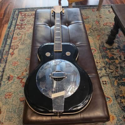 1964 Valco Airline Folkstar - Black - Res-O-Glass Resonator - w/Case image 7