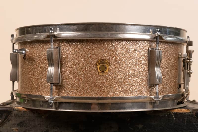 1965 Ludwig 5x14 Champagne Sparkle Pioneer Snare Drum image 1