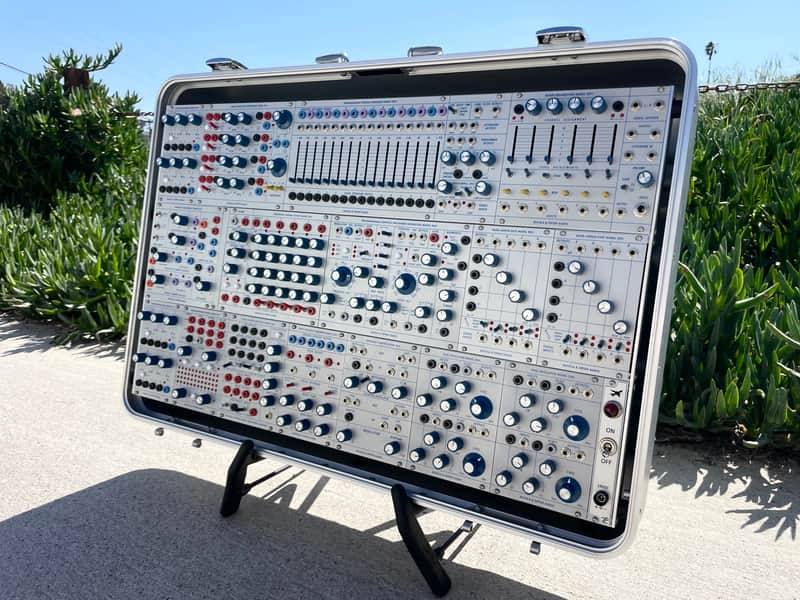 Buchla Tiptop 200t series with BPNYC ZERO Halliburton Eurorack Modular Travel Case NOS SILVER 122hp 9U image 1