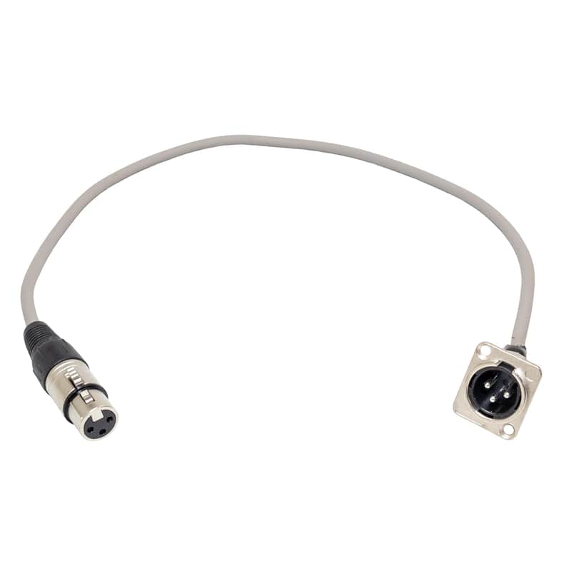2Ft Pigtail: Xlr Male Panel Mount To Xlr Female Plug (Gray) image 1