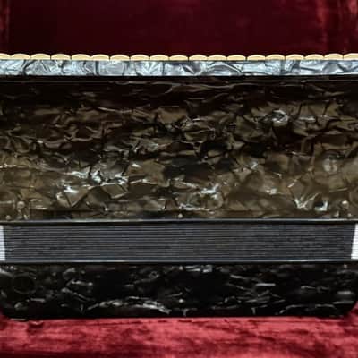 Vintage 120 Bass Full Size Harmonium Piano Accordion Black MOP With Case image 7