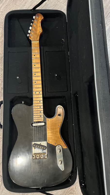 WanderKaueven Custom T-Style Electric Guitar - aged black finish image 1