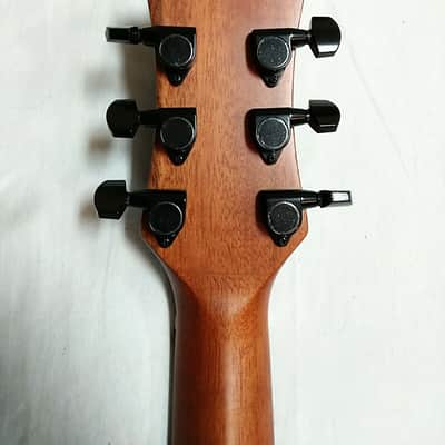LUNA Safari Tribal Tobacco Sunburst acoustic electric TRAVEL GUITAR w/Padded Bag image 7