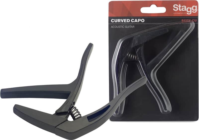 Stagg Curved Acoustic & Electric Guitar Capo - Black image 1