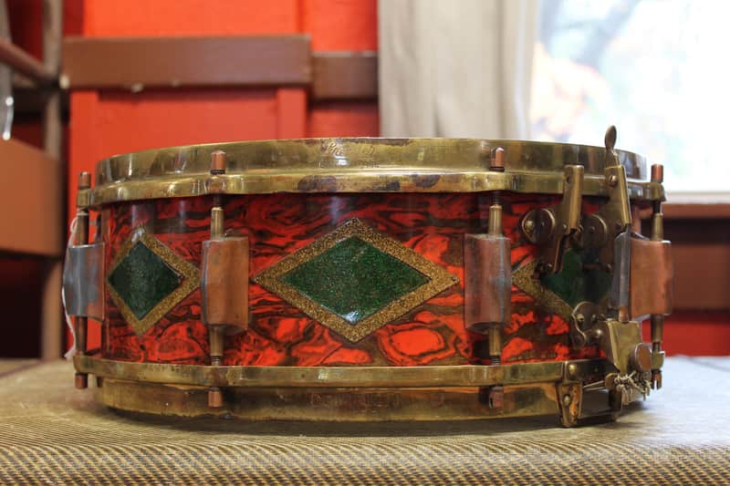 1930s Premier Dominion Super 5.5"x14" Snare Drum in Sunset Pearl image 1
