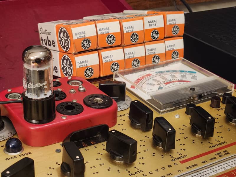 NOS General Electric 5AR4 GZ34 Tube FULL WAVE RECTIFIER (Hickok Tested) image 1