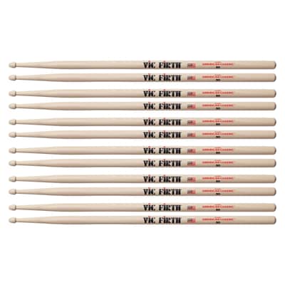 Vic Firth American Classic 8D Wood Tip Drum Sticks (6 Pair Bundle)
