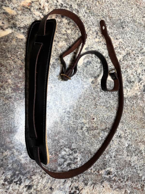 Vintage 50s Bobby Lee BLS-3 Guitar Strap - Black Leather image 1