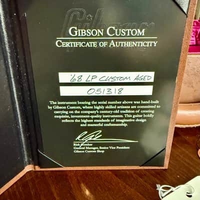 Gibson Custom Shop 1968 Les Paul Custom Reissue “Black Beauty” Aged – 2017 – w/ COA, Case Candy image 20