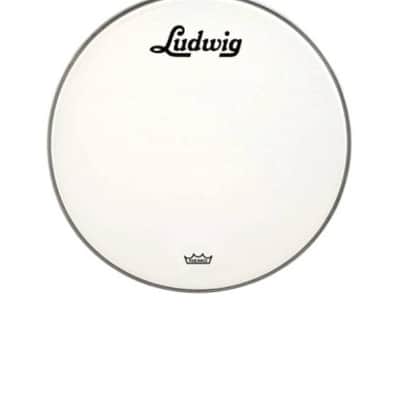 Ludwig LW1218P3SWV Pelle Per Grancassa Da 18' Smooth White Con Logo Vintage Nero image 1
