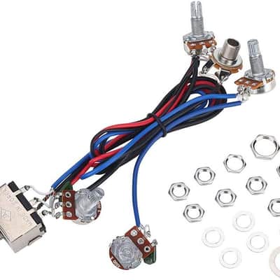 Prewired Wiring Harness Kit 500K Pots 3 Way 2V2T Control Knobs Wiring Harness Kit for Electirc Guitar Bass image 5