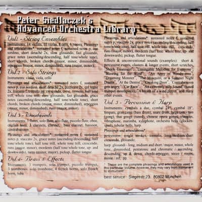 Best Service Peter Siedleczeks Advance Orchestra Volume 4 Brass & Effects Roland Format Sample Library/Sound Library/Sampling CD 1990s image 3
