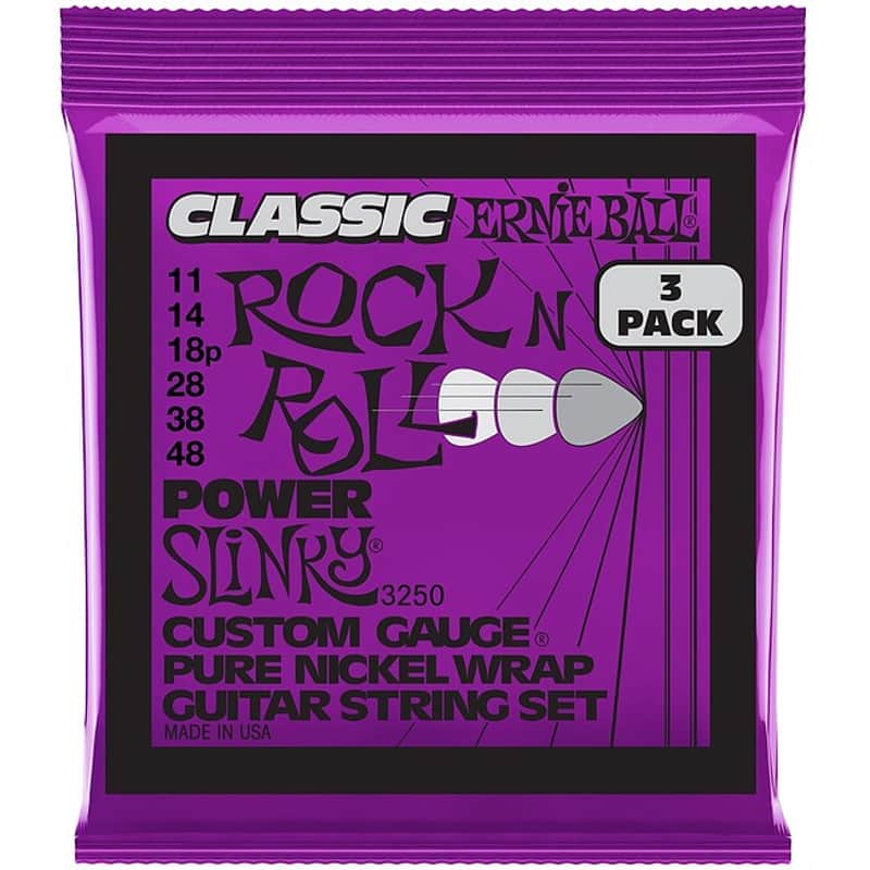 ERNIE BALL 3250 Classic RocknRoll 11-48 3D Pack Pure Nickel Wrap Saiten für E-Gitarre Bild 1